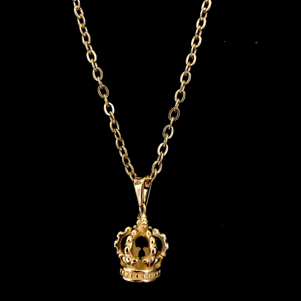 Crown Stainless Steel Pendant with Chain